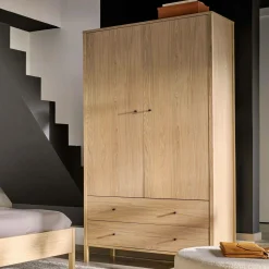 Armoires|Armoires Et Dressing>Camif Armoire décor bois 2 portes 2 tiroirs Simon