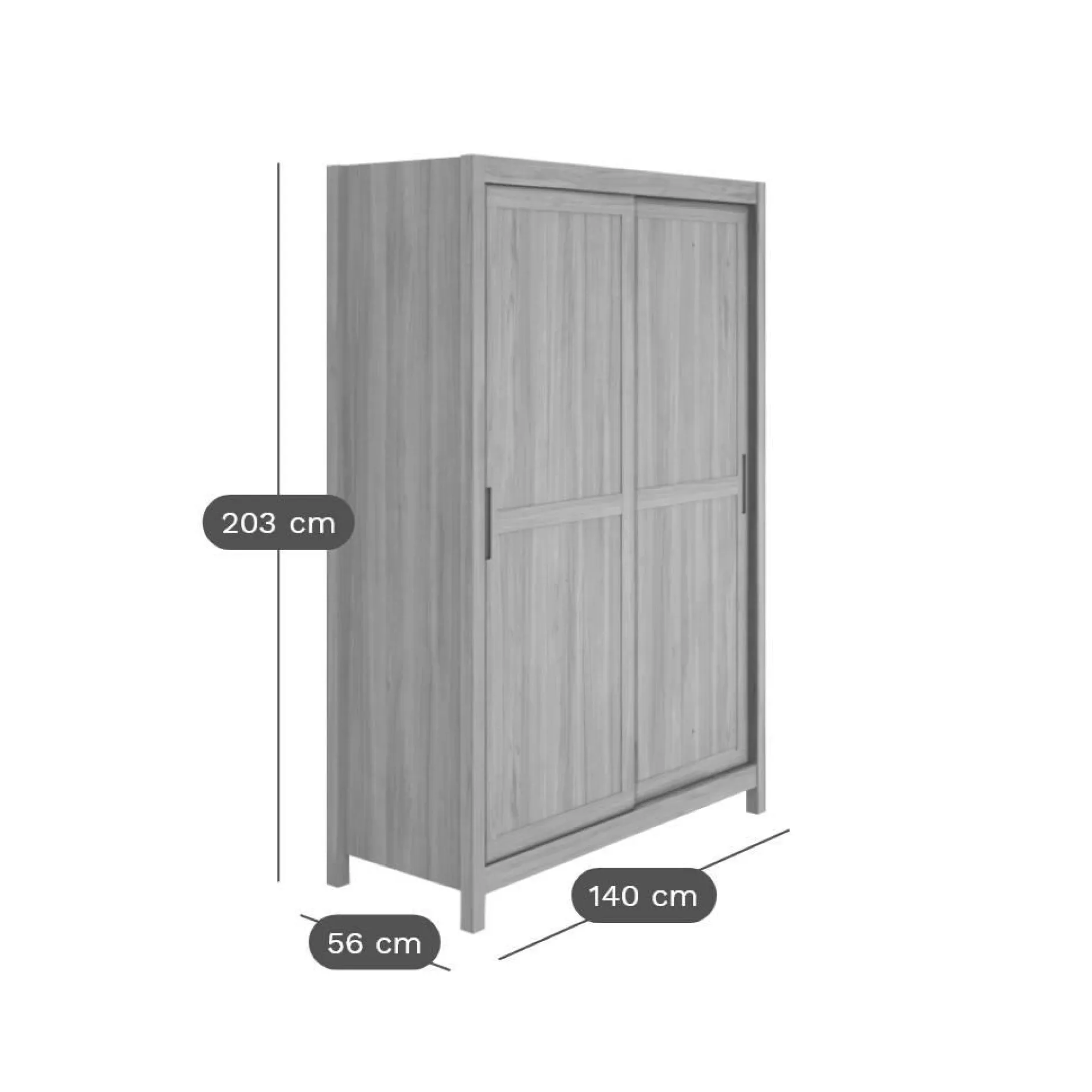 Armoires|Armoires Et Dressing>Camif Armoire en bois 2 portes Luminescence