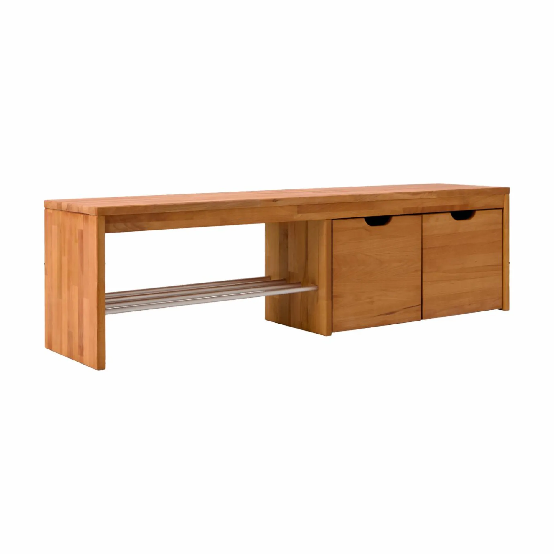 Meubles D'Entrée>Camif Banc à chaussures bois massif avec 2 cubes de rangement Cyriel - Hêtre Massif
