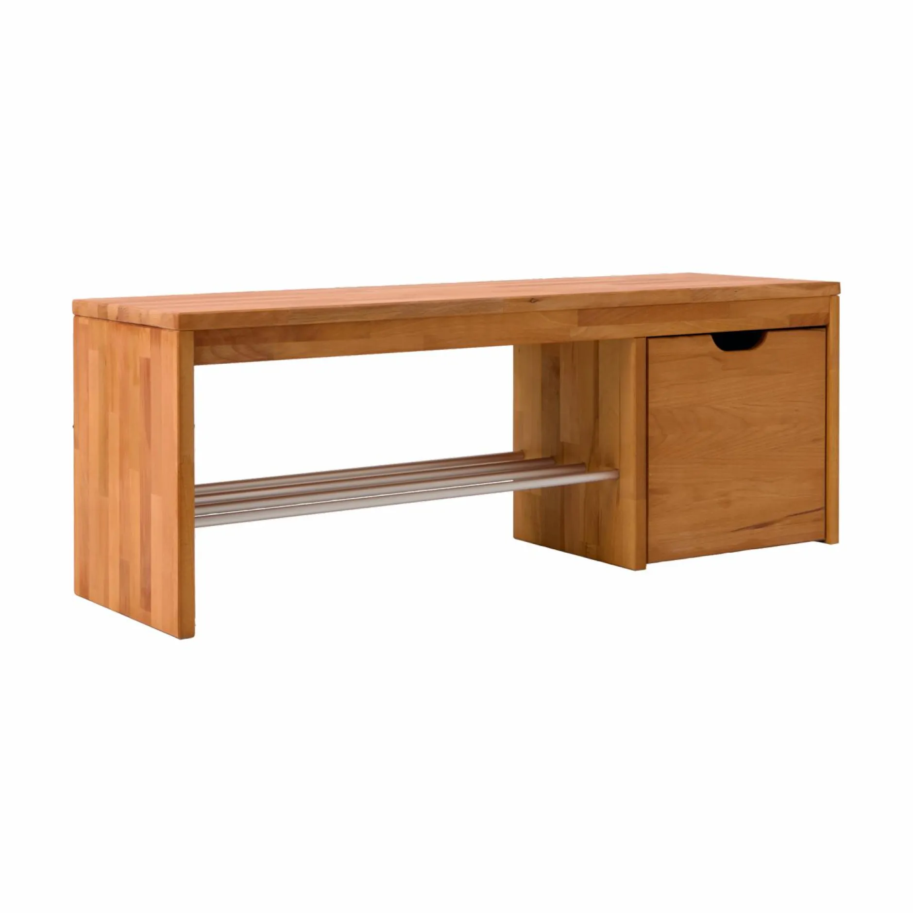 Meubles D'Entrée>Camif Banc à chaussures bois massif avec 1 cube de rangement Cyriel - Hêtre Massif