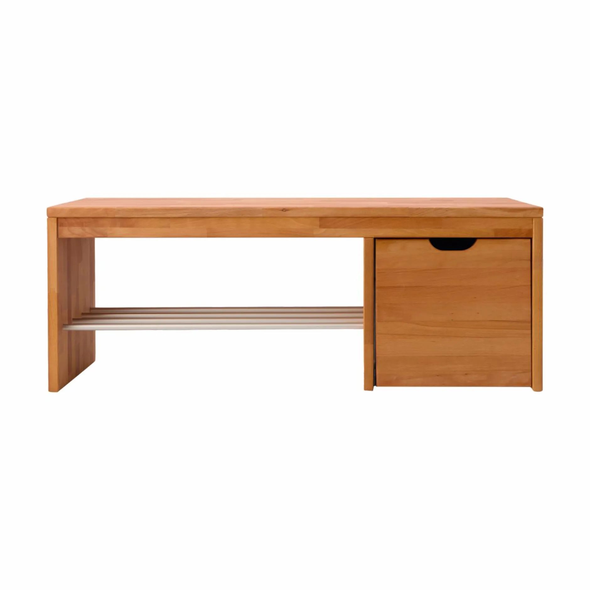 Meubles D'Entrée>Camif Banc à chaussures bois massif avec 1 cube de rangement Cyriel - Hêtre Massif