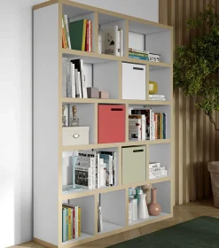 Bibliothèques|Etagères>Camif Bibliothèque 5 niveaux L150 cm Texas - Blanc/Naturel