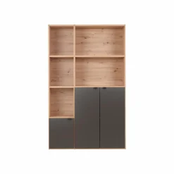Bibliothèques>Camif Bibliothèque 3 portes petite version Marlone - Carbone