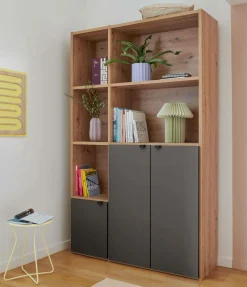 Bibliothèques>Camif Bibliothèque 3 portes petite version Marlone - Carbone