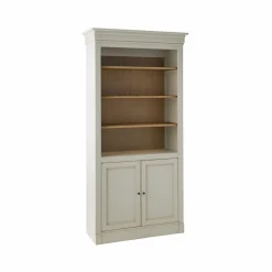 Bibliothèques>Camif Bibliothèque bois massif 2 portes Embellie - Grège