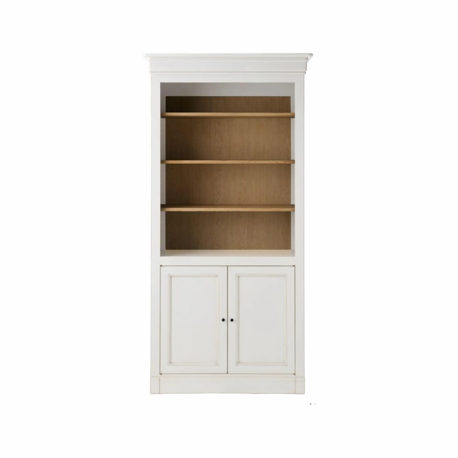 Bibliothèques>Camif Bibliothèque bois massif 2 portes Embellie - Blanc