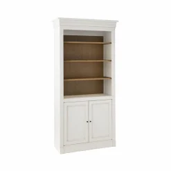 Bibliothèques>Camif Bibliothèque bois massif 2 portes Embellie - Blanc