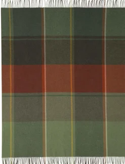 Plaids|Plaids>Camif BIEDERLACK Plaid laine et cachemire à carreaux Clarence - - 130 x 170 cm Vert/Rouge