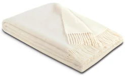 Plaids|Plaids>Camif BIEDERLACK Plaid laine et cachemire Clarence - - 130 x 170 cm Ecru