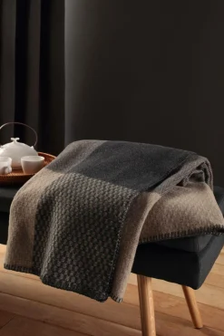 Plaids|Plaids>Camif BIEDERLACK Plaid laine mérinos Béryl - - 150 x 200 cm Mokka