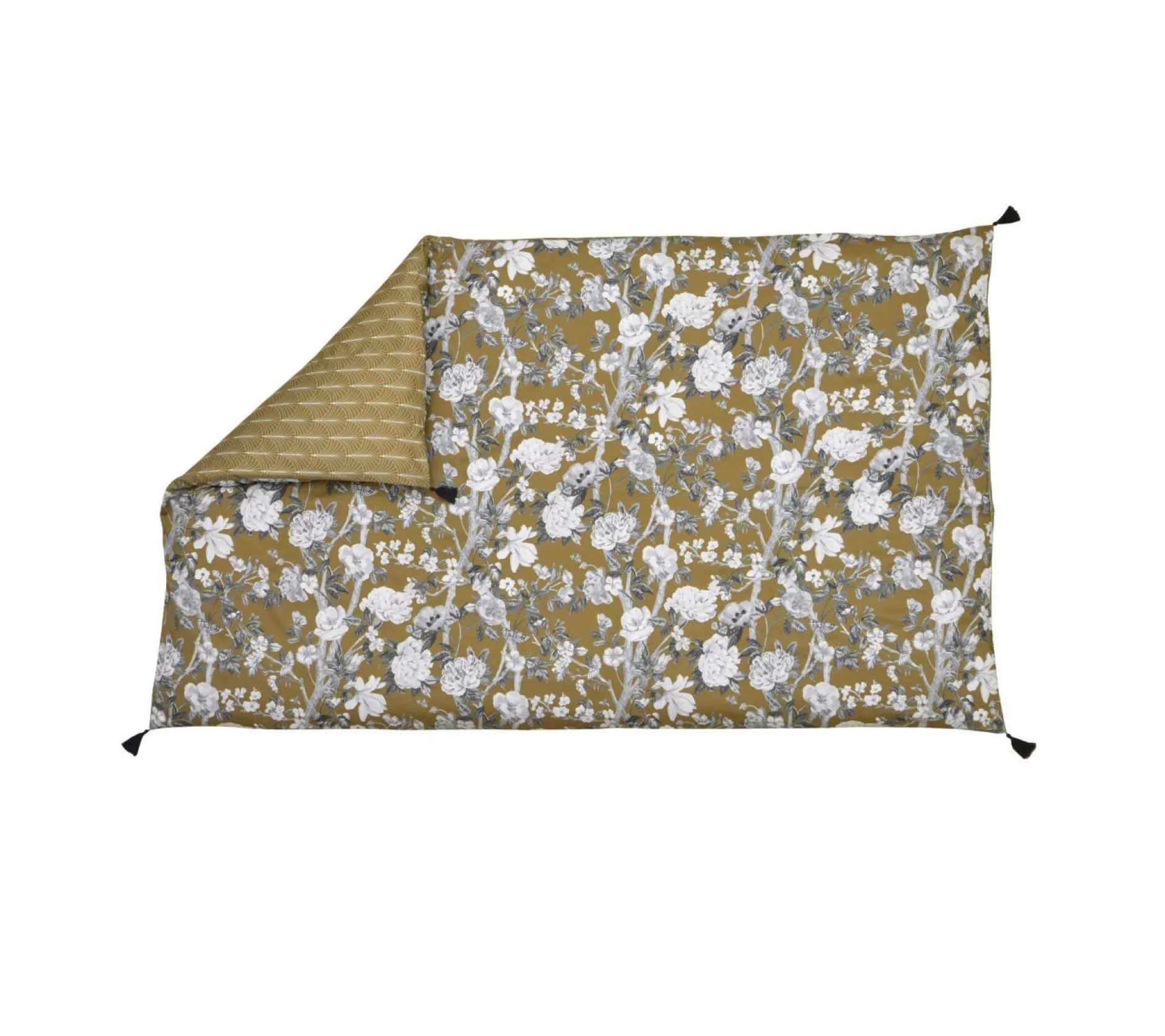 Couvre-Lits>Camif BLANC DES VOSGES Courtepointe satin Impérial - - 110 x 180 cm Olive
