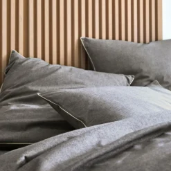 Draps Housse>Camif BLANC DES VOSGES Drap housse coton bio et recyclé Ressources - - 140 x 190 cm Anthracite