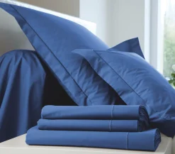 Draps Housse>Camif BLANC DES VOSGES Drap housse Percale Easy - - 140 x 190 cm Bleu Royal