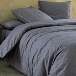 Draps Housse>Camif BLANC DES VOSGES Drap housse coton bio et recyclé Ressources - - 140 x 190 cm Indigo