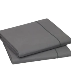 Draps>Camif BLANC DES VOSGES Drap Percale Easy - - 180 x 290 cm Acier