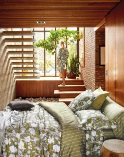 Draps>Camif BLANC DES VOSGES Drap satin Impérial - - 180 x 290 cm Olive