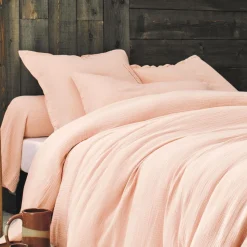 Housses De Couette>Camif BLANC DES VOSGES Housse de couette gaze de coton Cosy - - 240 x 220 cm Rose Thé