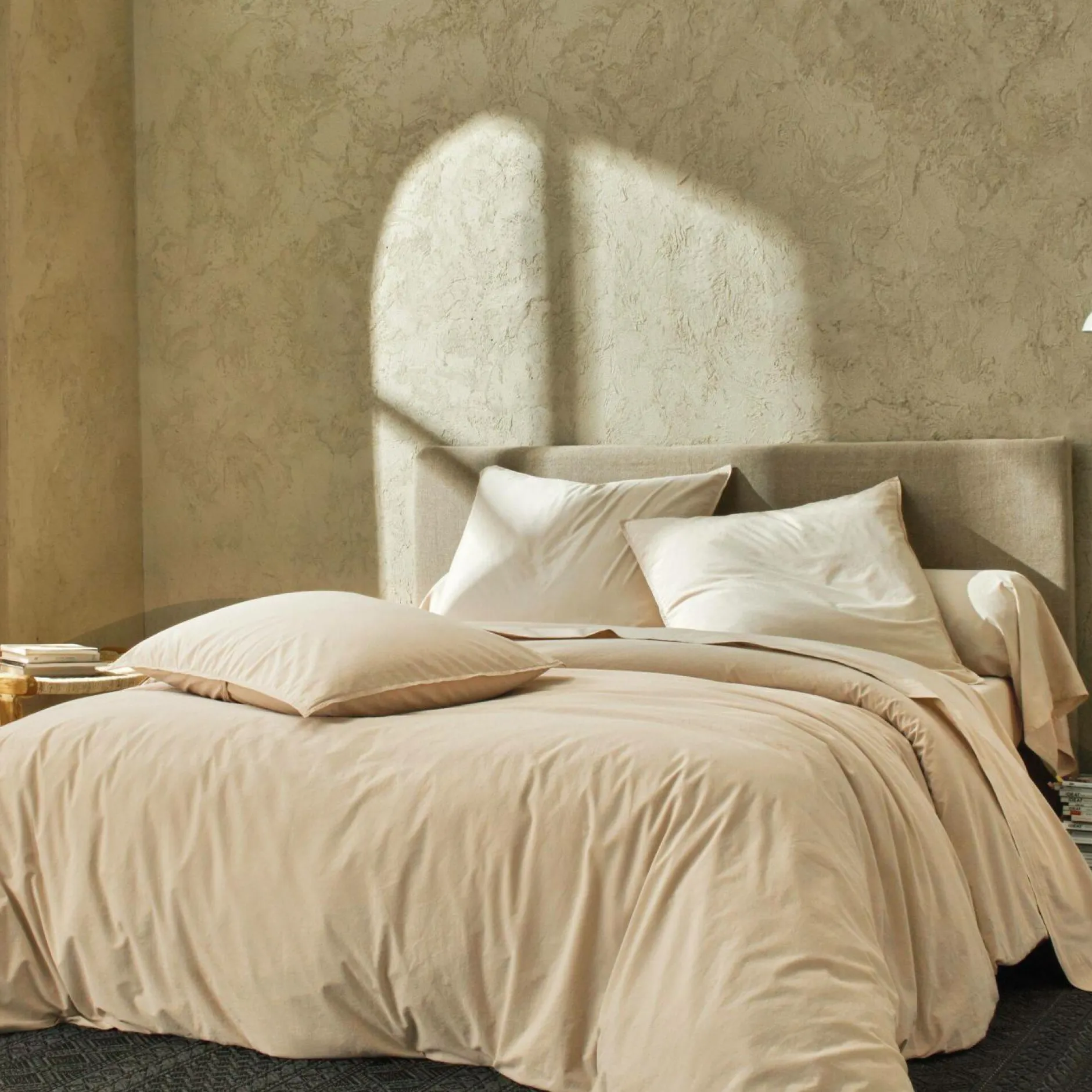 Housses De Couette>Camif BLANC DES VOSGES Housse de couette percale lavée Bohème - - 140 x 200 cm Crème