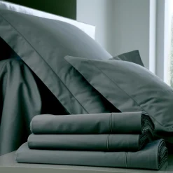 Housses De Couette>Camif BLANC DES VOSGES Housse de couette Satin - - 240 x 220 cm Ardoise