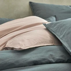 Housses De Couette>Camif BLANC DES VOSGES Housse de couette percale lavée Bohème - - 140 x 200 cm Orage