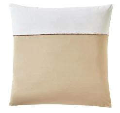 Taies D'Oreiller>Camif BLANC DES VOSGES Taie bicolore percale, Duo - - Taie d'oreiller 65 x 65 cm Chanvre