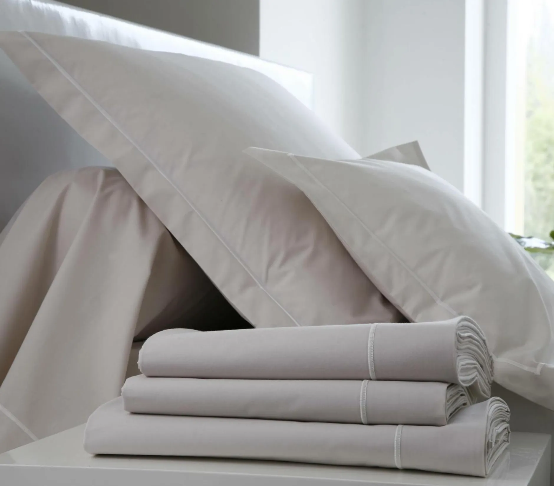 Taies D'Oreiller>Camif BLANC DES VOSGES Taie d'oreiller Percale Easy - - Taie d'oreiller 65 x 65 cm Lin
