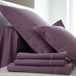 Taies D'Oreiller>Camif BLANC DES VOSGES Taie d'oreiller Coton - - Taie d'oreiller 50 x 73 cm Prune