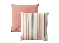 Taies D'Oreiller>Camif BLANC DES VOSGES Taie d'oreiller coton bio et recyclé Horizon - - Taie d'oreiller 65 x 65 cm Corail