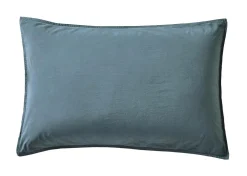 Taies D'Oreiller>Camif BLANC DES VOSGES Taie d'oreiller percale lavée Bohème - - Taie d'oreiller 50 x 75 cm Orage