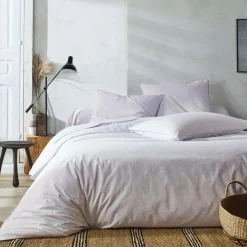 Taies D'Oreiller>Camif BLANC DES VOSGES Taie d'oreiller percale lavée Bohème - - Taie d'oreiller 50 x 75 cm Perle