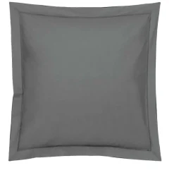 Taies D'Oreiller>Camif BLANC DES VOSGES Taie d'oreiller Percale Easy - - Taie d'oreiller 65 x 65 cm Acier