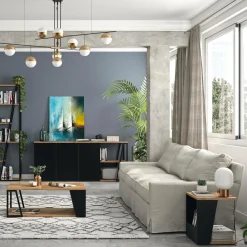 Bouts De Canapés>Camif Bout de canapé Albi - Noir/Noyer