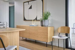 Buffets>Camif Buffet 4 portes bois pieds métal Alex