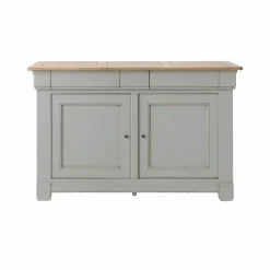 Buffets>Camif Buffet bois massif 2 portes 3 tiroirs Embellie - Gris