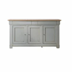 Buffets>Camif Buffet bois massif 3 portes 3 tiroirs Embellie - Gris