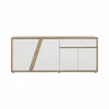 Buffets>Camif Buffet décor bois et blanc 4 portes 1 tiroir Gustave
