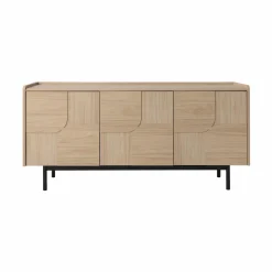 Buffets>Camif Buffet décor bois pieds métal 3 portes Mila