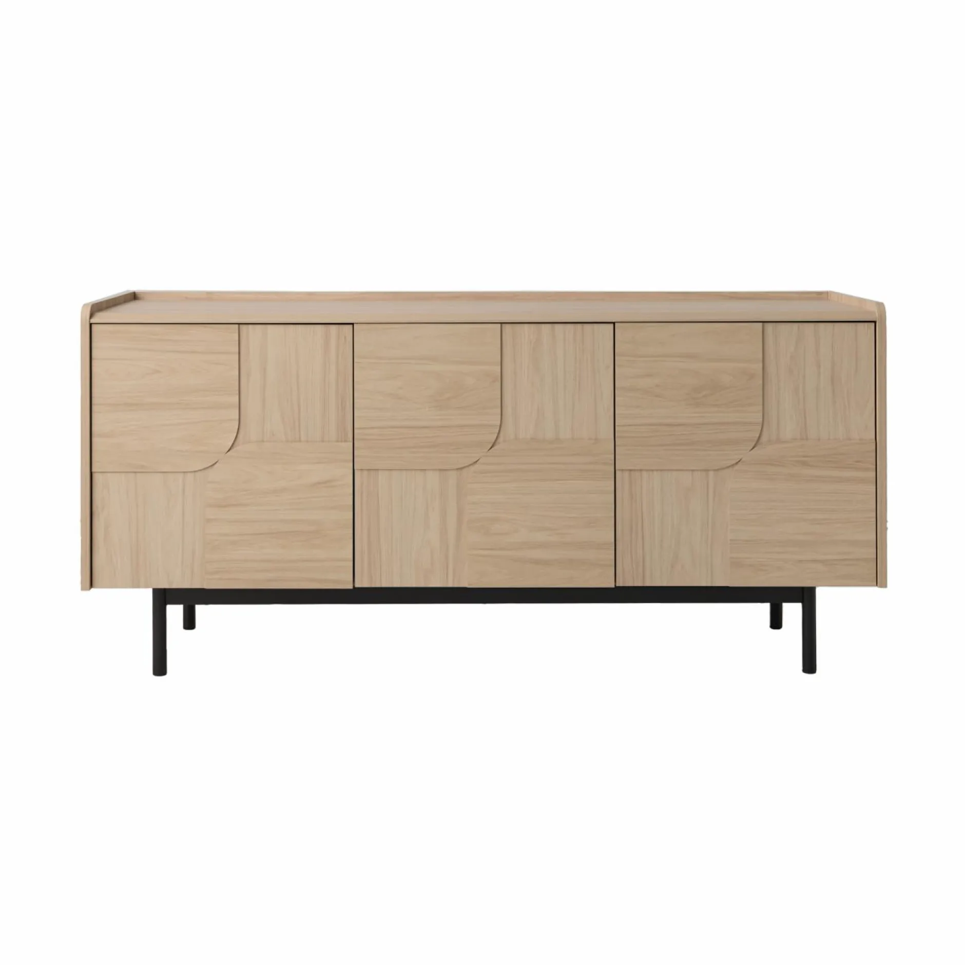 Buffets>Camif Buffet décor bois pieds métal 3 portes Mila