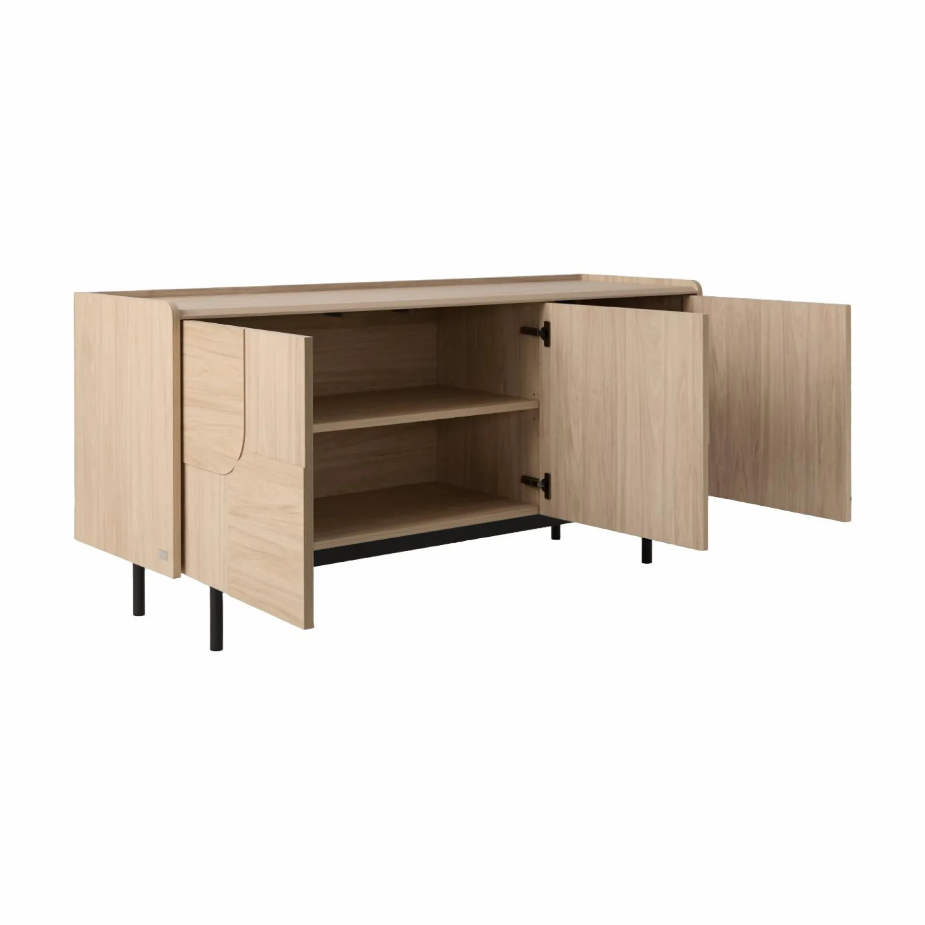 Buffets>Camif Buffet décor bois pieds métal 3 portes Mila