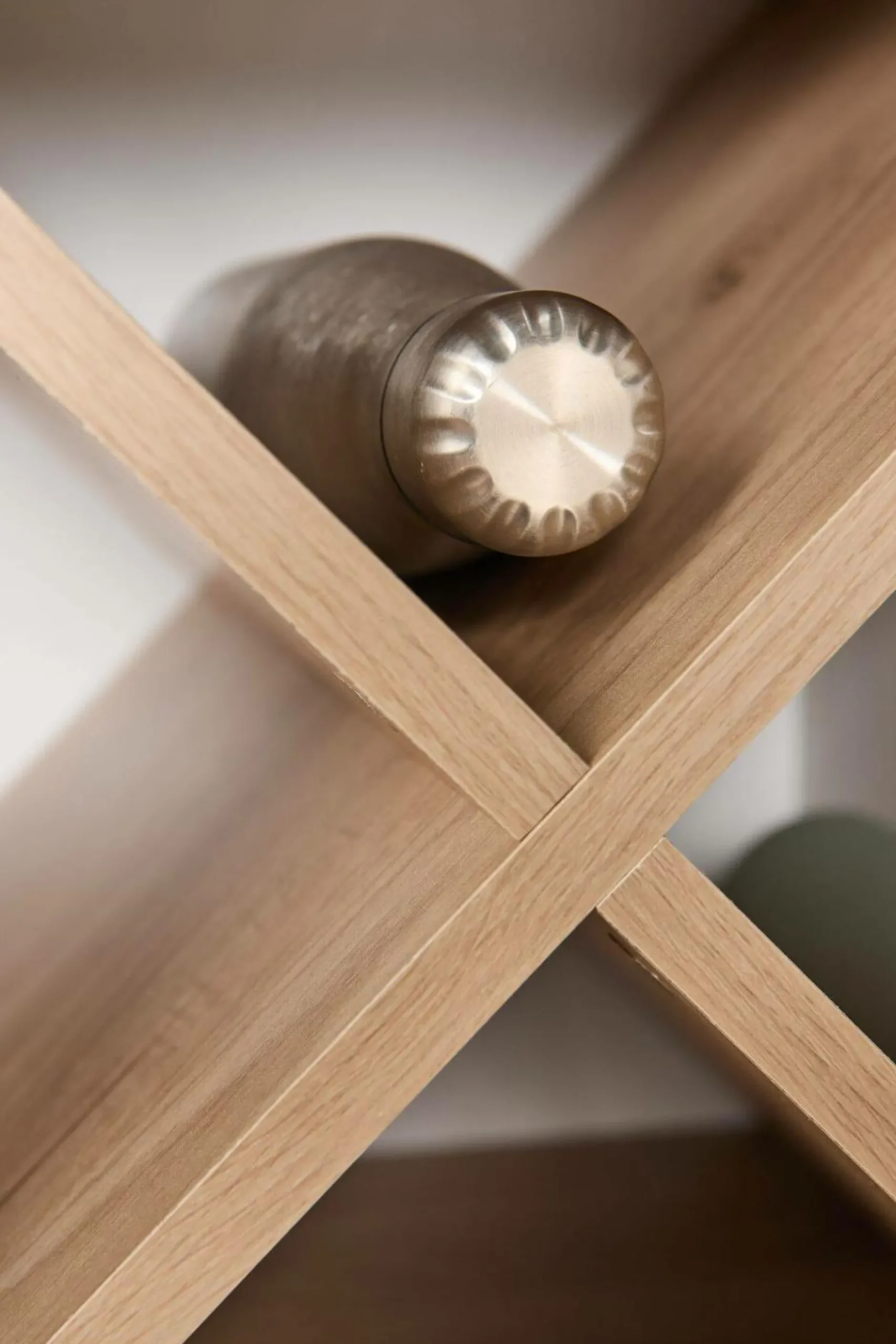 Buffets>Camif Buffet haut blanc et décor bois 1 porte Pivoine