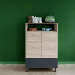 Buffets>Camif Buffet haut Horizon - Chêne/Noir