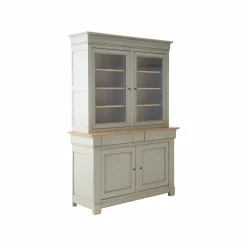 Meubles Vitrines>Camif Buffet vaisselier bois massif 4 portes 3 tiroirs Embellie - Grège