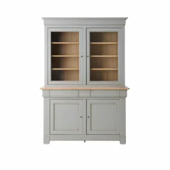 Meubles Vitrines>Camif Buffet vaisselier bois massif 4 portes 3 tiroirs Embellie - Gris