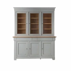 Meubles Vitrines>Camif Buffet vaisselier bois massif 6 portes 3 tiroirs Embellie - Gris