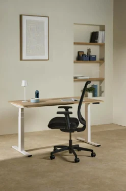 Bureaux>Camif Bureau électrique assis-debout ergonomique Marley - - 120 x 70 cm Plateau Bois Clair/Pied Blanc