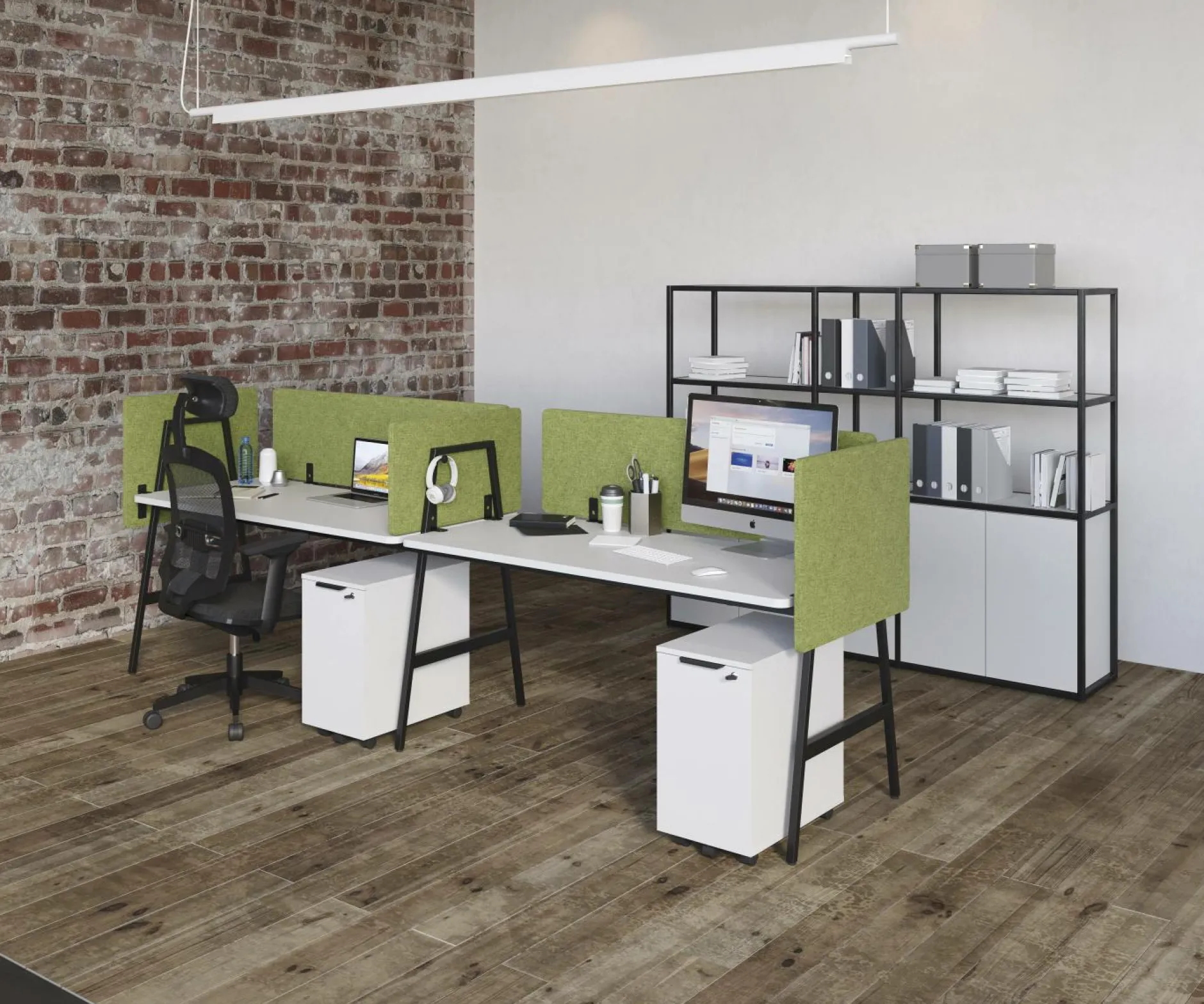 Bureaux>Camif BURONOMIC Bureau Alto pieds hauts - - 140 x 80 cm Décor Chêne / Pieds Noirs