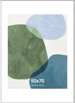 Cadres>Camif Cadre photo Gaidic - - 50 x 70 cm Blanc et bois argent