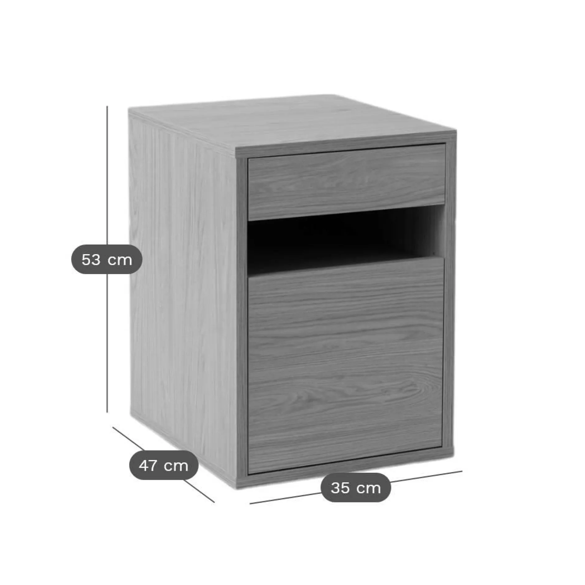 Meubles De Rangement Bureau|Meubles De Rangement Bureau>Camif Caisson de bureau décor bois 1 tiroir 1 porte Simon