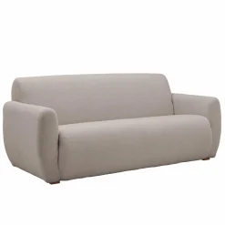 Canapés Droits|Canapés Fixes>Camif Canapé bouclette Ome - - 3 places Gris Clair