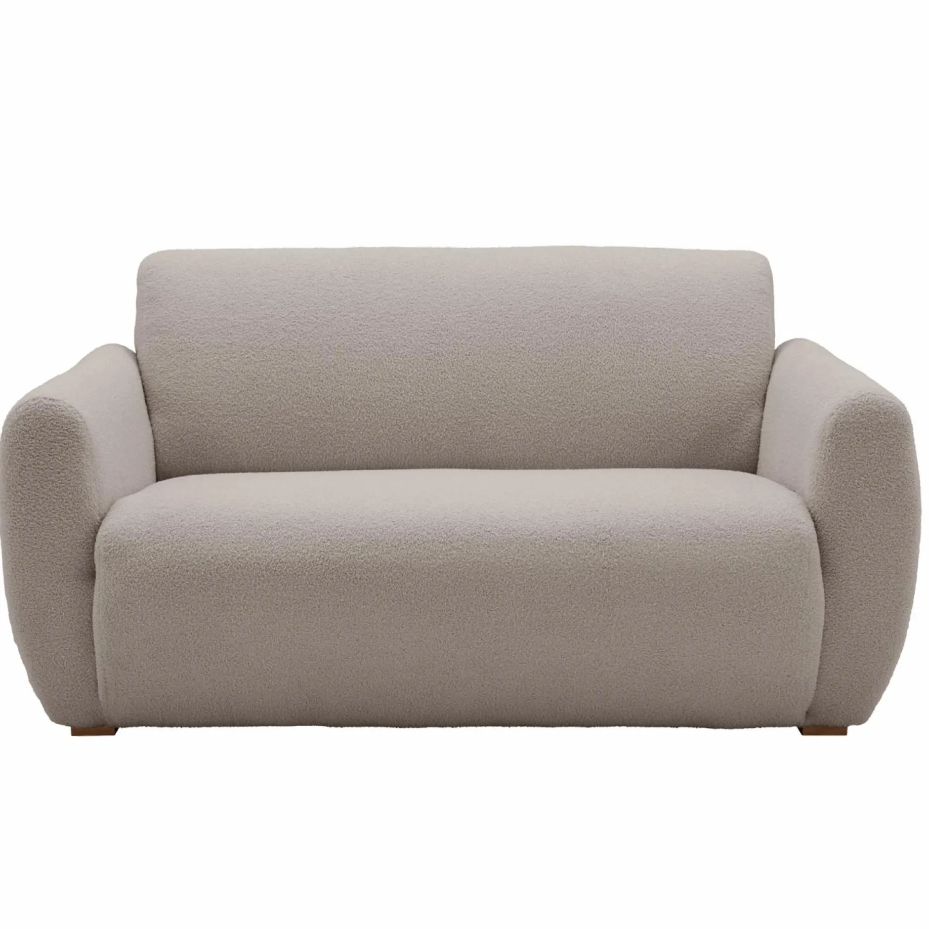 Canapés Droits|Canapés Fixes>Camif Canapé bouclette Ome - - 2 places Gris Clair